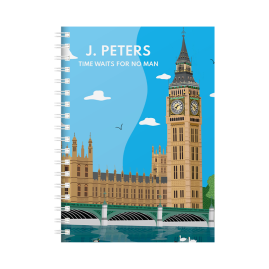 Personalised Big Ben London Combined Diary & Notebook