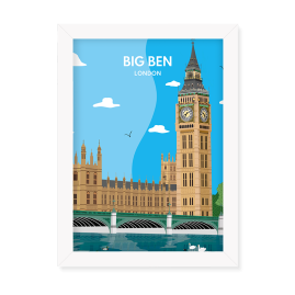 Big Ben London Print White Frame by FROM YOU TO ME