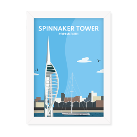 Spinnaker Tower Portsmouth Print White Frame by FROM YOU TO ME
