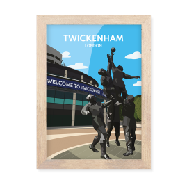 Twickenham Rugby Stadium London Print Oak Effect Frame by FROM YOU TO ME
