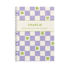 Personalised Funky Squares Diary Purple by FROM YOU TO ME