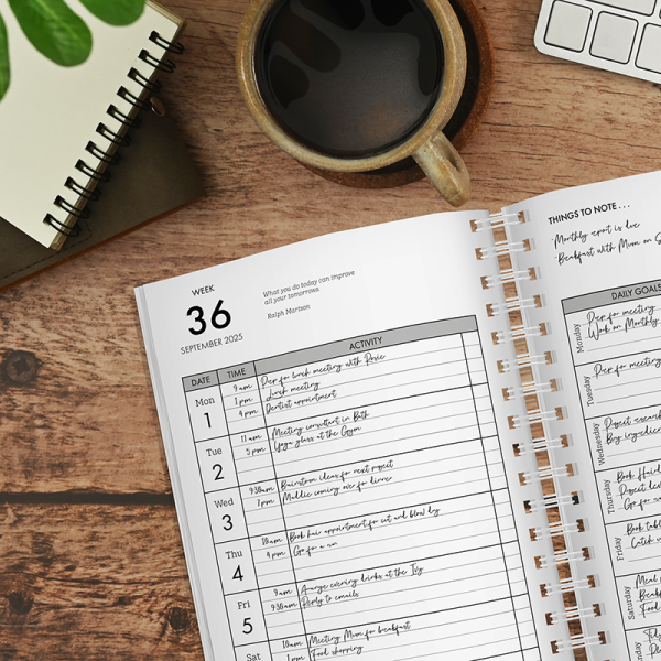 Personalised Blooms Of Joy Combined Diary & Notebook